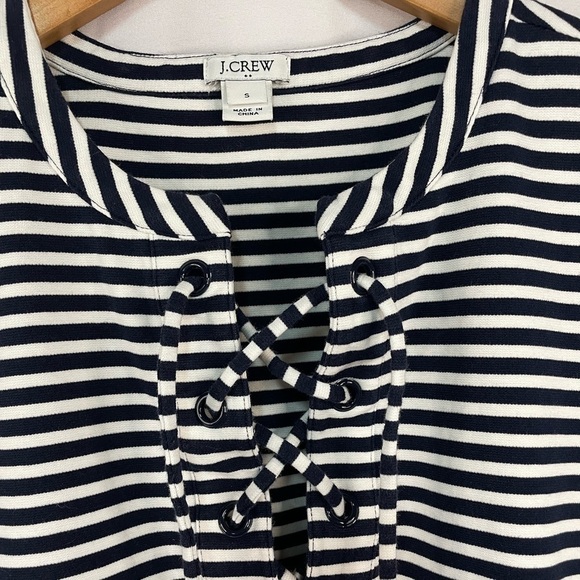 J Crew mini dress. Short sleeve with navy and white stripes. Cute and casual! - Picture 4 of 4